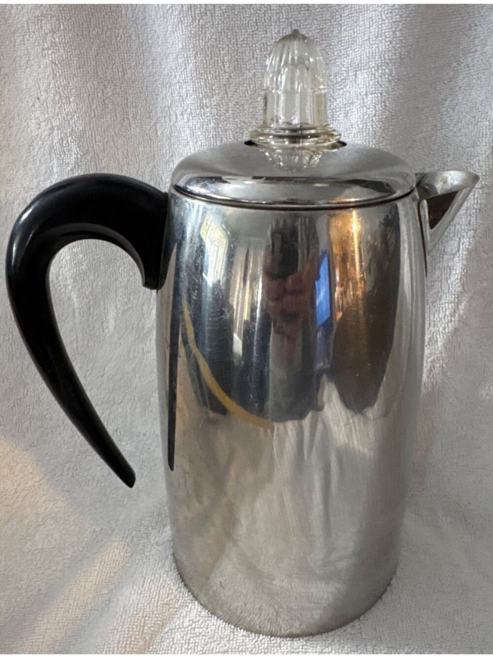 Stovetop 10-Cup Aluminum Coffee Percolator With Black Handle & Glass Knob Lid